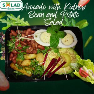 Avocado with Kidney Bean and Potato Salad